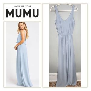 NWT SHOW ME YOUR MUMU Dress | Size Small | Kendall Maxi | Light Blue Bridesmaid